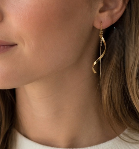 Lange kettenohrringe gold - lange,