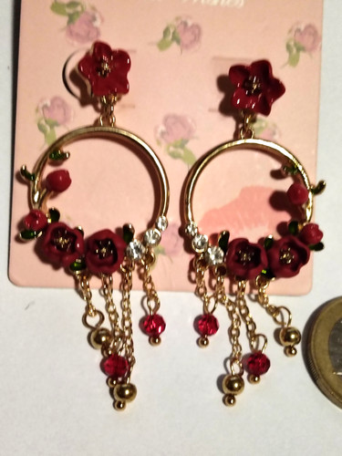 Ohrstecker rot blüte - rot,