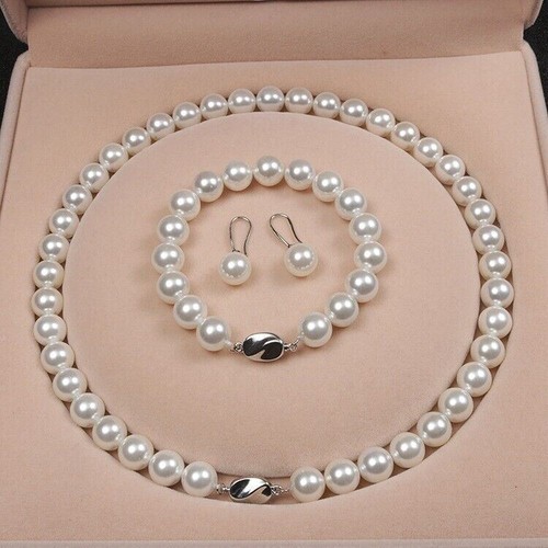 Schmuckset weiß perlenkette - weiß,