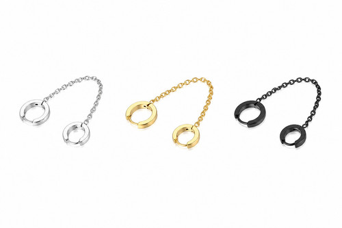 Doppel creolen mit kette - creolen,