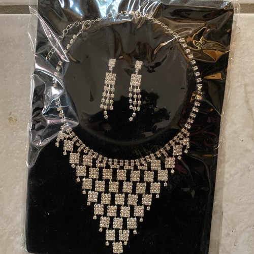 Halskette silber strass - ,