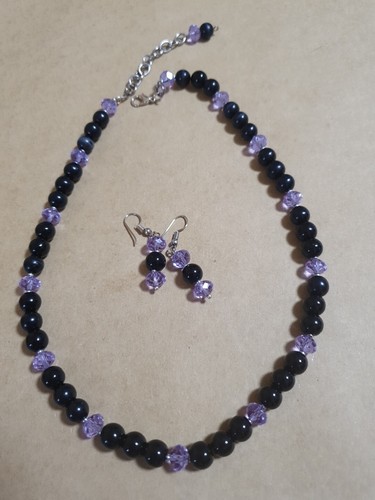 Set kette ohrringe - &, onyx