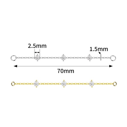Titan gold kette kristalle - 3,