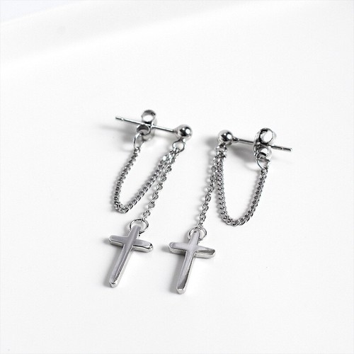 Ohrstecker kreuz kette - kreuz,