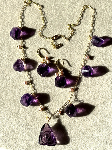 Set kette ohrringe amethyst - set,