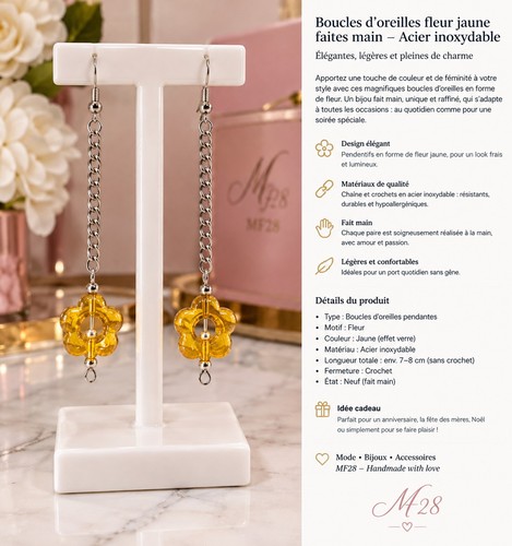 Handgemachte blumen ohrringe - handgemachte,