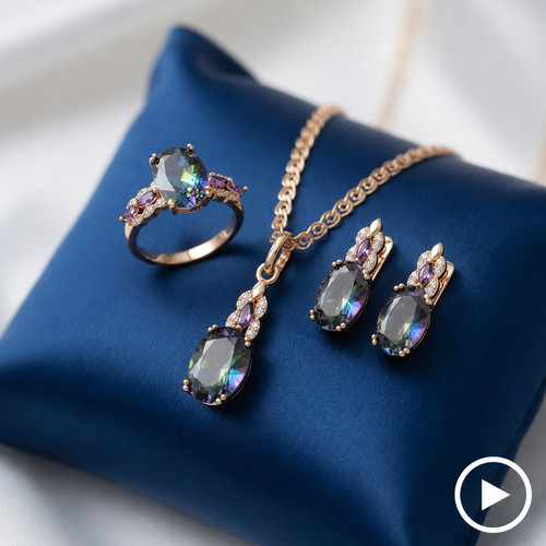 Zirkon schmuck set damen - schmuck,