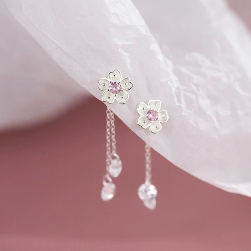 Blumen ohrringe mit kette und - blumen,