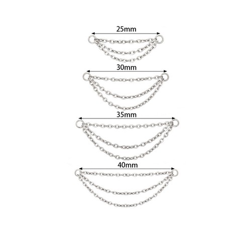 Titan mini 3er kette piercing - titan,